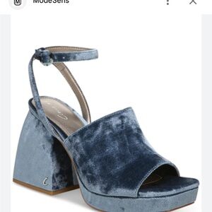 NWT  by Sam Edelman Miranda Velvet Blue  Platform Sandals